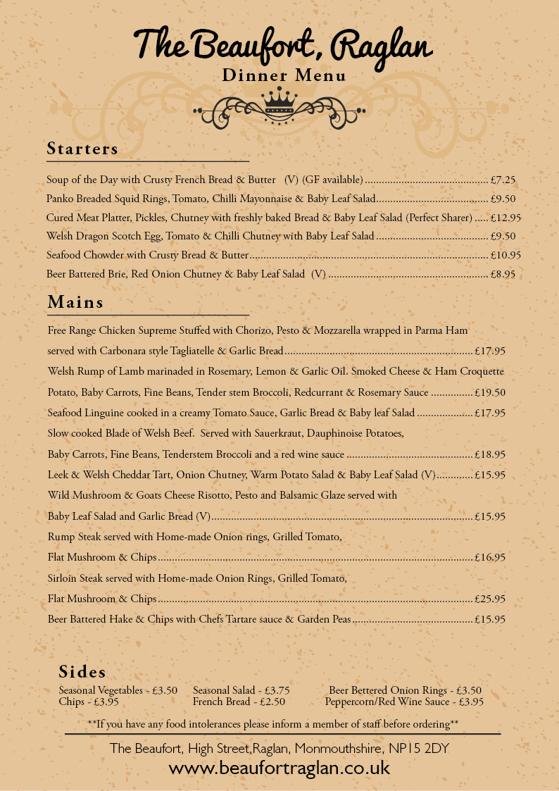 The Beaufort, Raglan Dinner Summer 25